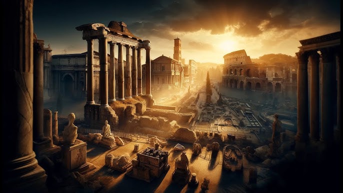 Ancient Roman ruins and architecture in Italy